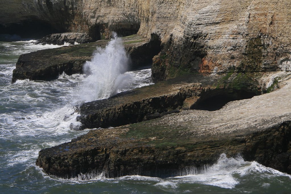 Davenport Cliffs - Crushing Waves, California by davidcmc58