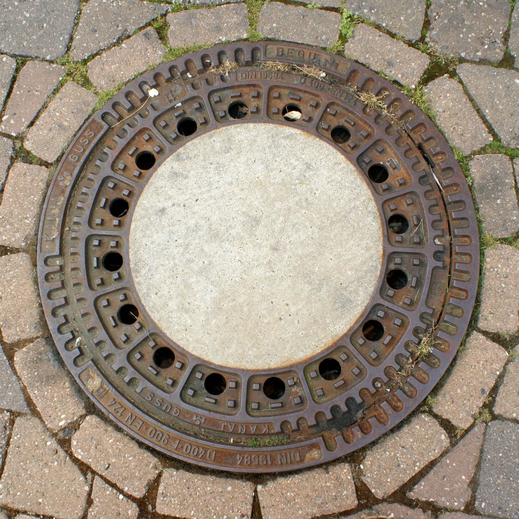 Kanaldeckel in Annweiler am Trifels in der Pfalz by wolfbam