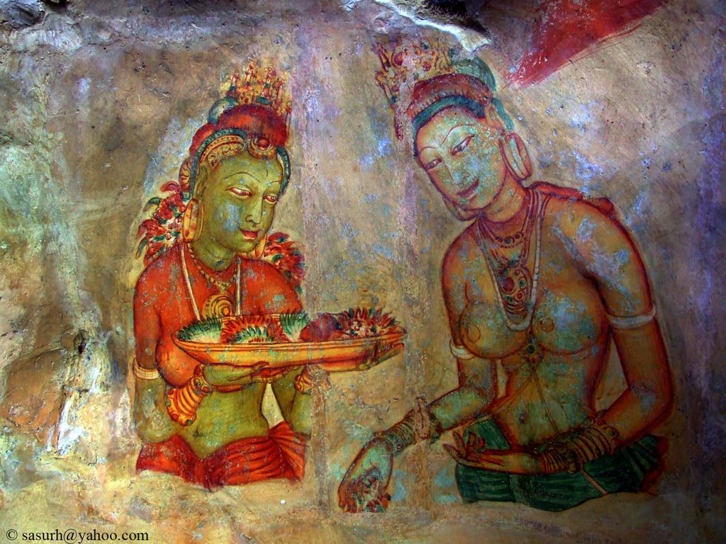 Wall painting Sigiriya by Samantha Suranjan