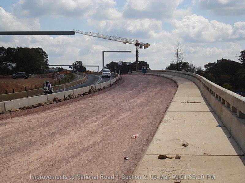 Completed Reinforced Earth Wall: Improvements to N1 Section 21 by N1-21-Improvements