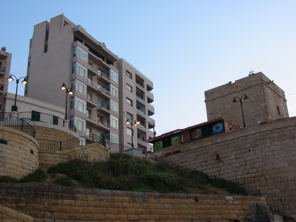 Hotel and St Julians Tower Sliema by Mario Grima