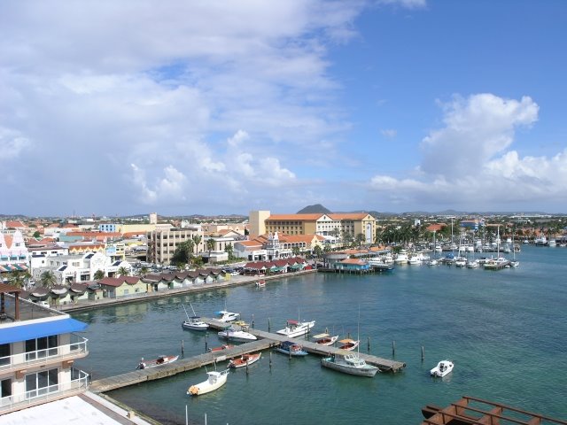 Aruba; Harbour view at Oranjestad by angelaruba