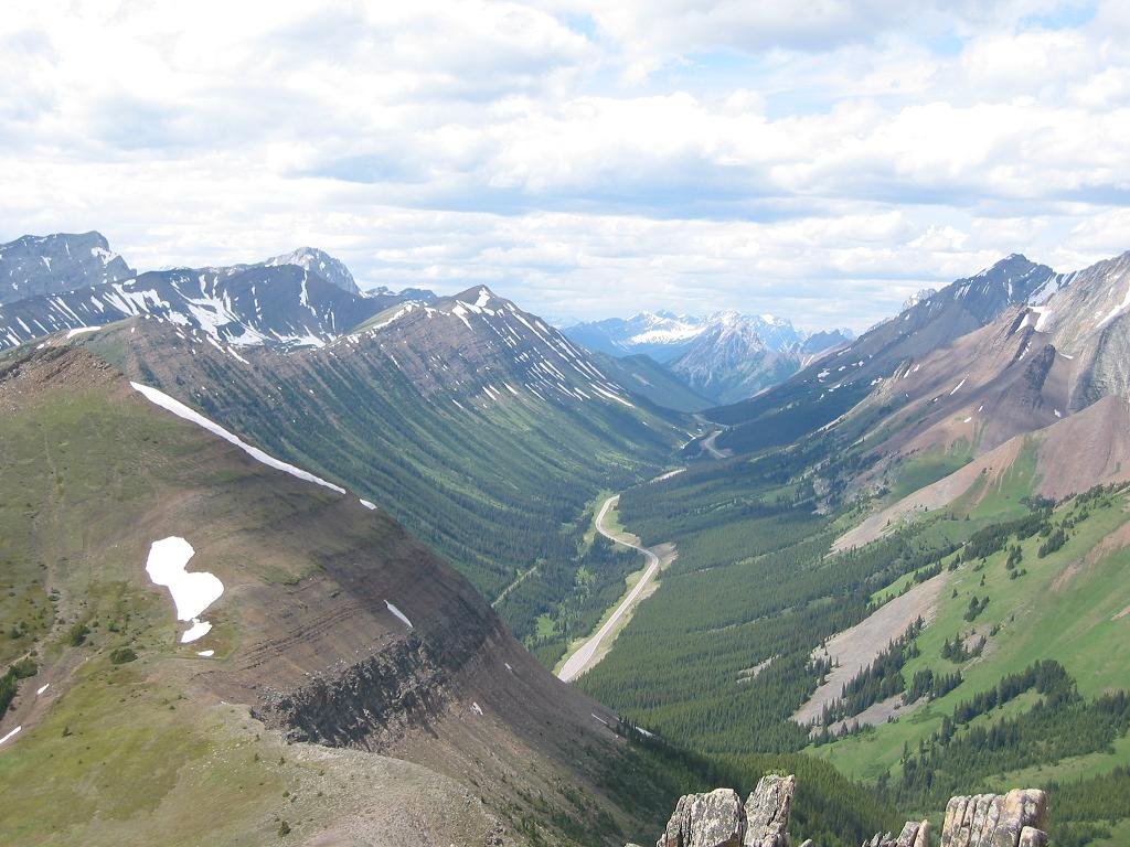 Highwood pass from Mount Lipsett by cwilliams