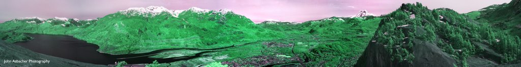 Near Infra Red recolourized Panoramo of Squamish BC by John Asbacher