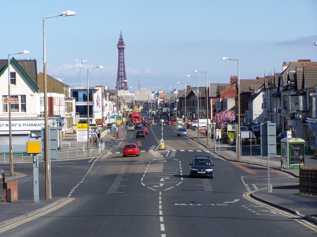 Lookin North From Lytham Road Bridge Towards Blackpool Tower by Phil Greenwood