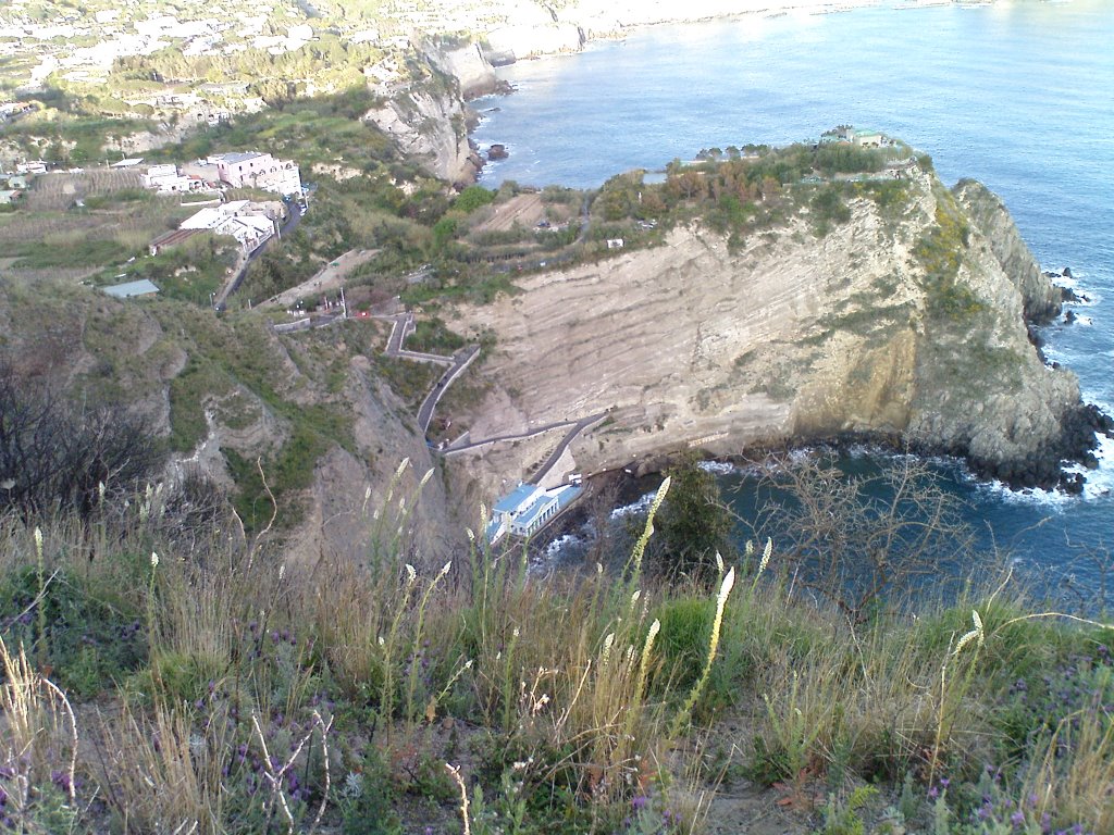 Forio, Punta Chiarito e baia di Sorgeto dove ci sono le vasche in mare con acqua calda fotografati dal "Monte" della frazione Panza by free.spirit