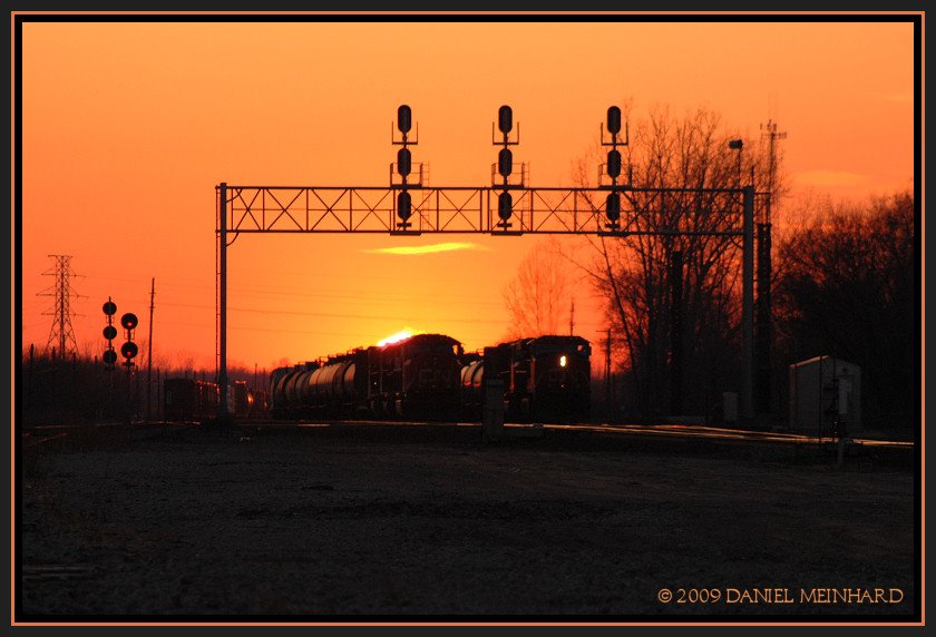 April Sunset at Tunnel Yard by Dan Meinhard