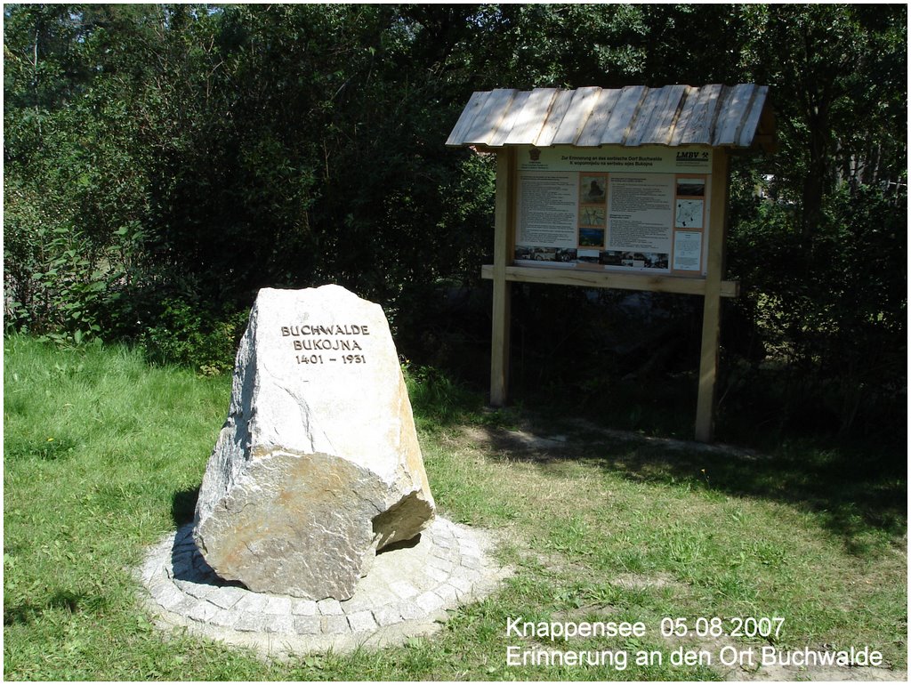 Gedenkstein für abgebaggerte Dorf Buchwalde by S.Pallad