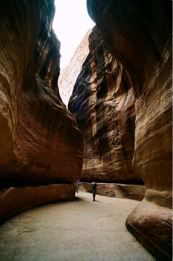 The Siq - a canyon-like approach to the Treasury. Petra, Jordan. by Marcin Klocek (trave…