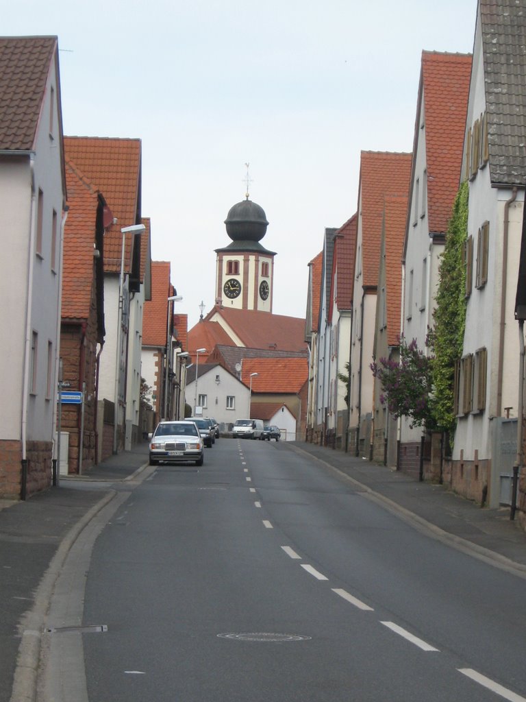 Wenigumstädter Strasse mit Blick auf die St. Luzia Kirche by Sir Bayou