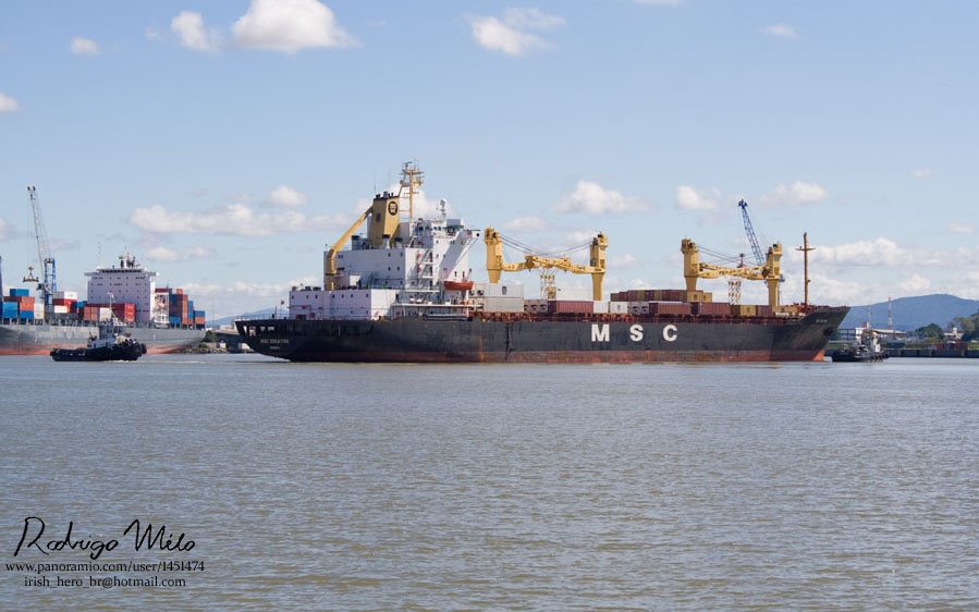 MSC Sukaiyna being turned by the tugs by ® Rodrigo Melo - Iri…