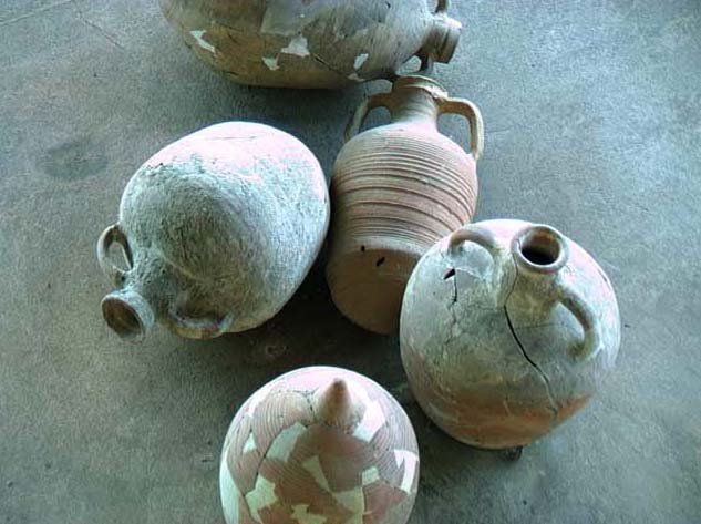 Roman pottery jars, museum, Constanta, Romania by Leigh Hamilton