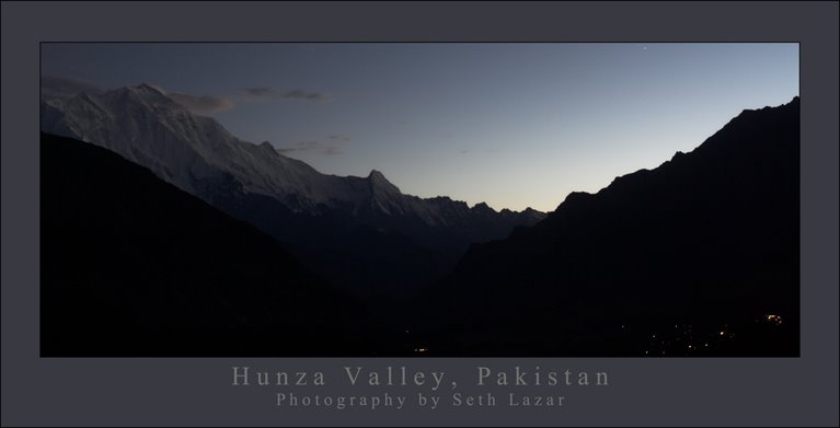 Mount Rakaposhi and Hunza Valley at Night, Pakistan by sethlazar