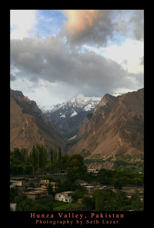 Twin Peaks over Hunza Valley- Early Morning- Northern Areas- Pakistan by sethlazar