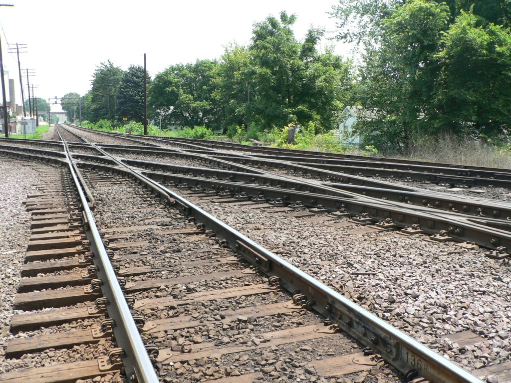 Railroad diamond in Rochelle, IL by mkivihar