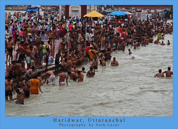 Bathing Opposite Har-Ki-Pauri Ghat- Haridwar- Uttaranchal- India by sethlazar