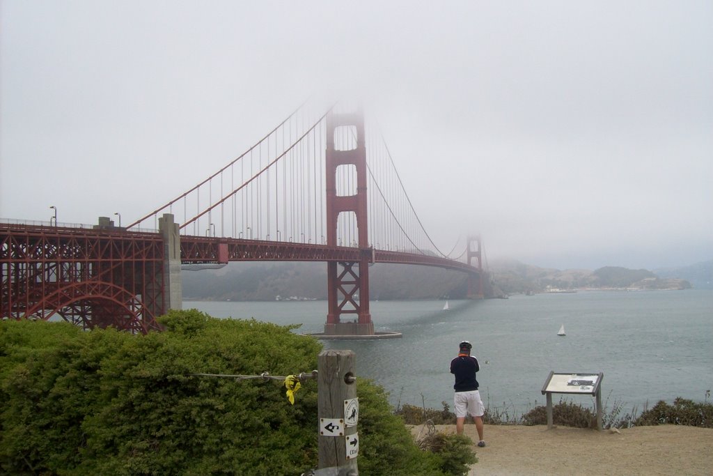 Golden Gate Bridge in Fog by picguy4145