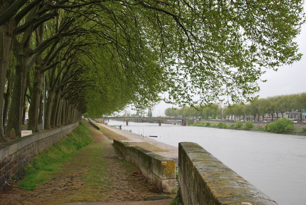 Les bords de la Maine en face du quartier de La Doutre - Quai Robert Fèvre, Angers (49), Pays de la Loire, France -- Une randonnée en Anjou depuis Savennières, Bouchemaine, Angers du 27 avril 2009 by Gilles Raimbault