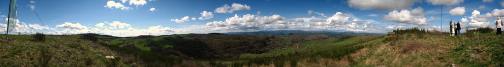 Panoramic view hilltop Lerab Ling by thinley108