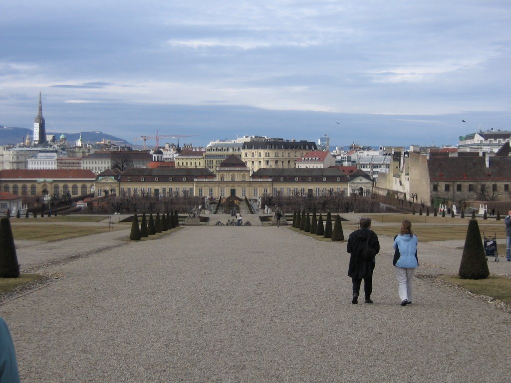 Central Vienna from Belvedere palace by mrhuston