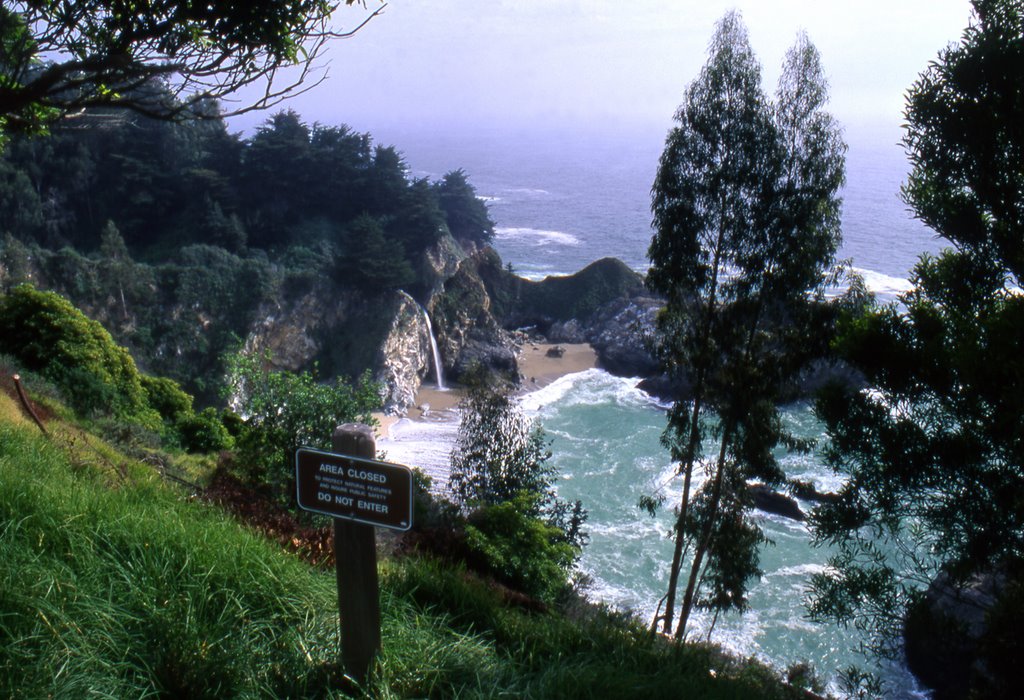 Warning at McWay Cove Overlook by Brian J Smith - outlandimages.com