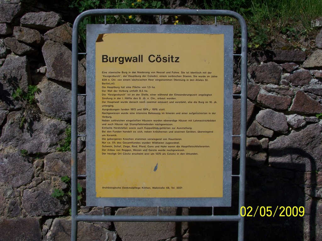 Burgwall Cösitz Beschreibung by Thomas Carstens