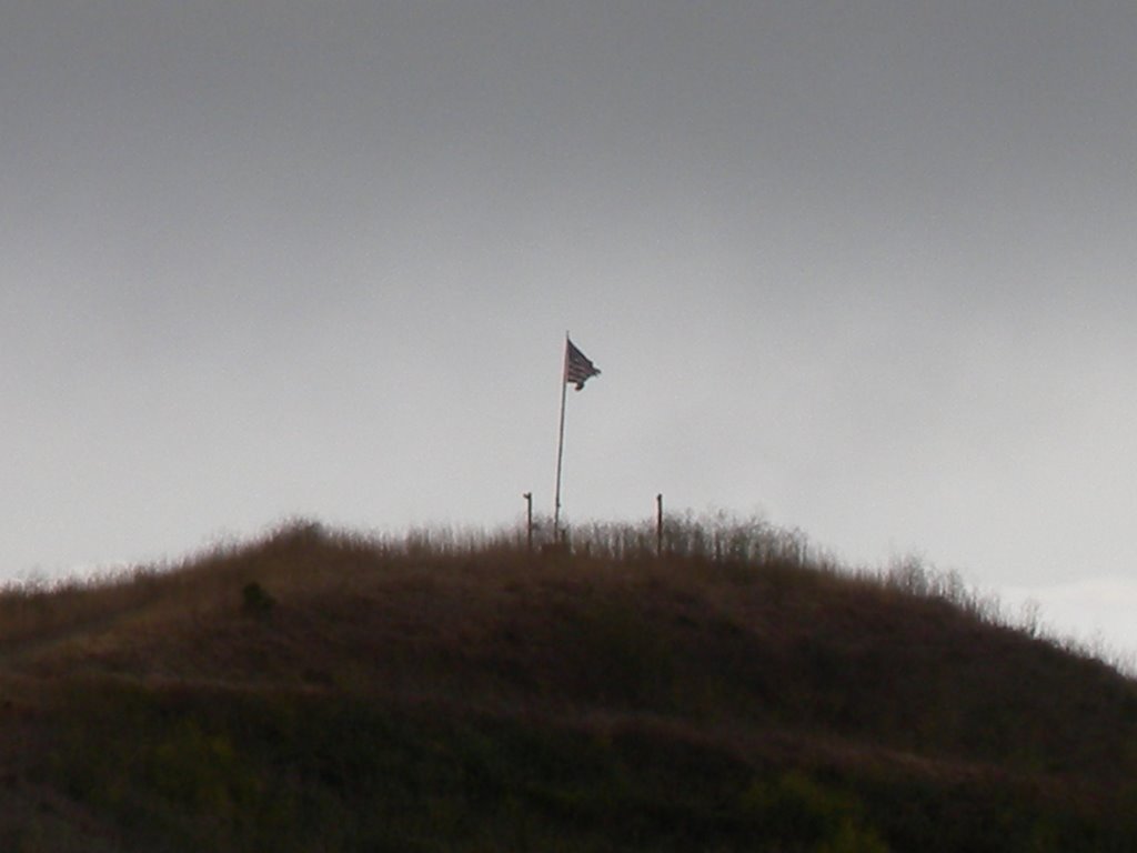 Flag on hill, Eagle Scout project by toponym