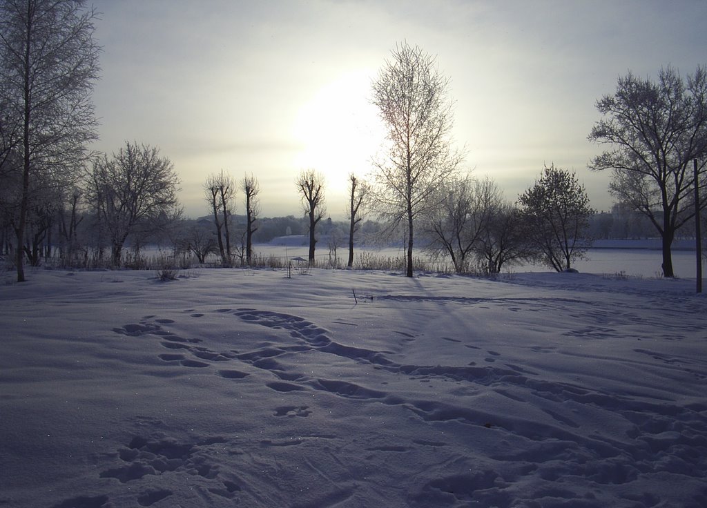 Quay of Volga_Winter landscape by pump8888