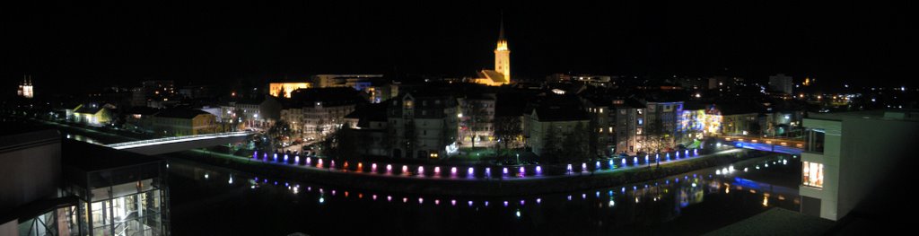 Villach by night seen from a hotel room by n0riskn0fun