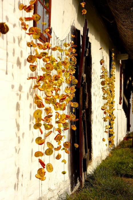 Æbletørring (apple drying close) by Peter Johansen