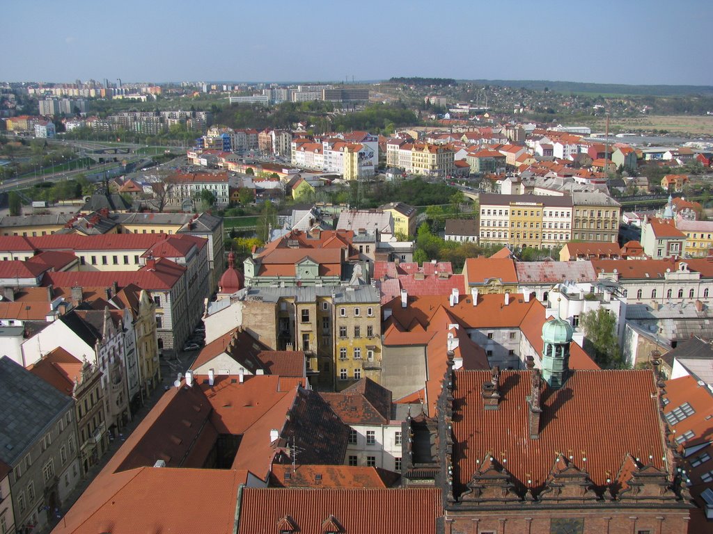 Plzen from cathedral tower, Czeck Republic by Majid Varedi