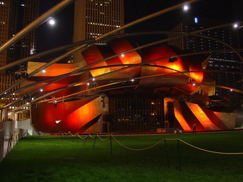 Chicago - Millennium Park, Jay Pritzer Pavillion at night by Aleš Němeček