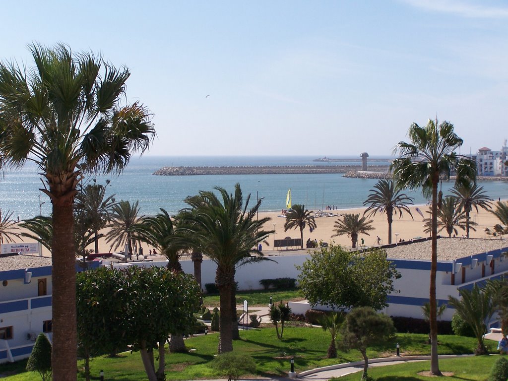 View at the harbour in Agadir from Al Moggar Garden Beach by Mateusz Malicki