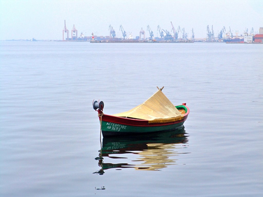 Lonely boat by Marty