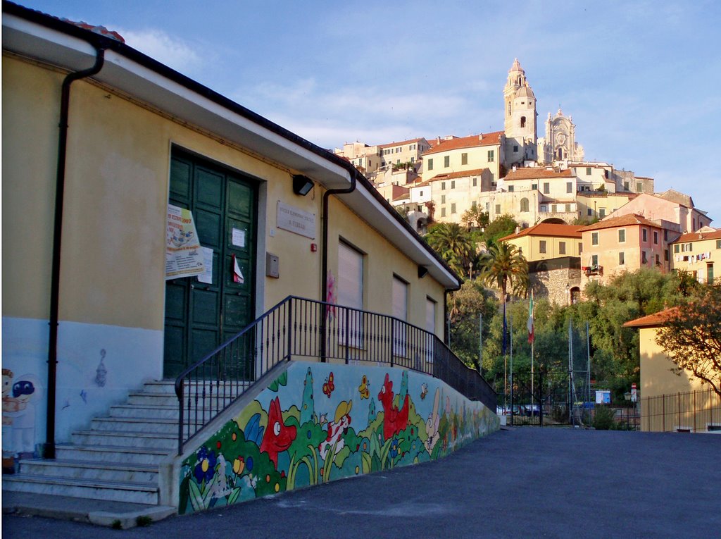 Cervo   I Disegni di Tullio Altan all'esterno della scuola di Cervo by esseil