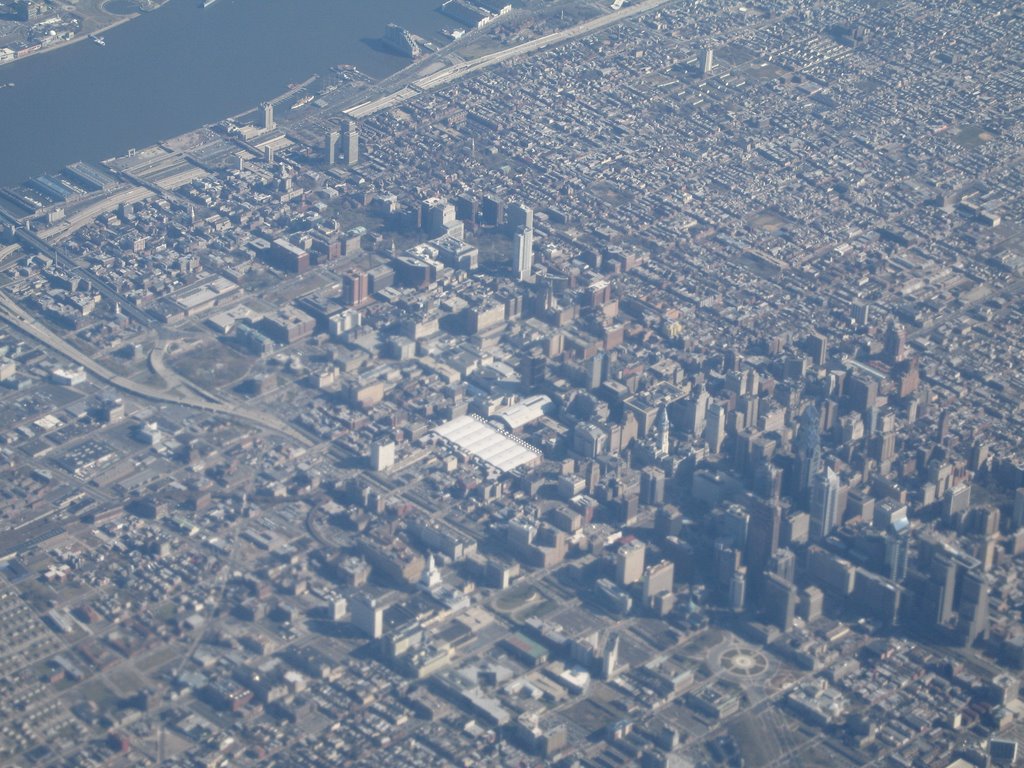 Downtown of Philadelphia from Airplane by PeNtAs