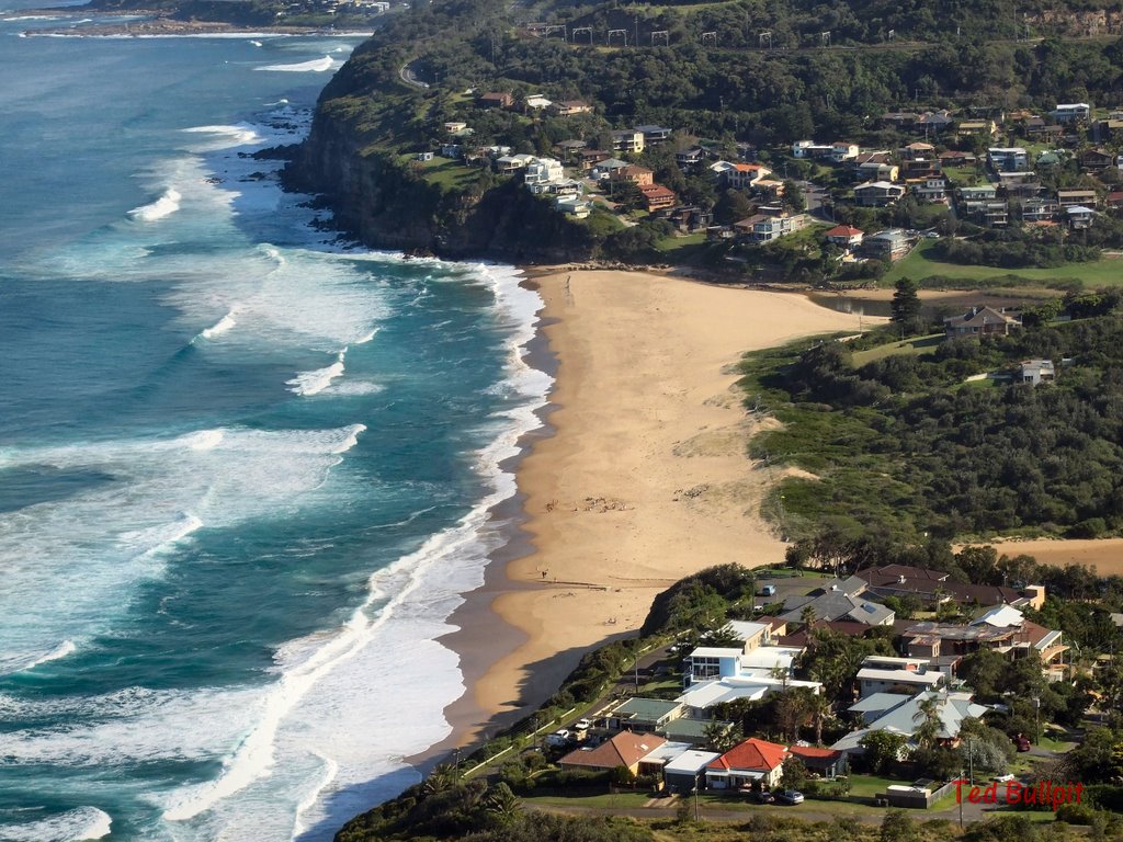 Stanwell Park Beach from Bald Hill Stanwell Tops by Ted Bullpit