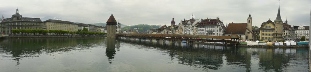 Wasserturm and Kappelbrücke of Luzern in Switzerland. by Nicola Europa 2009