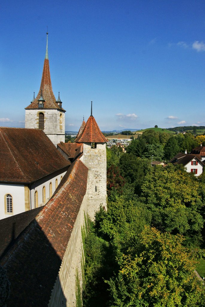 Morat, les remparts by Henry Imbert