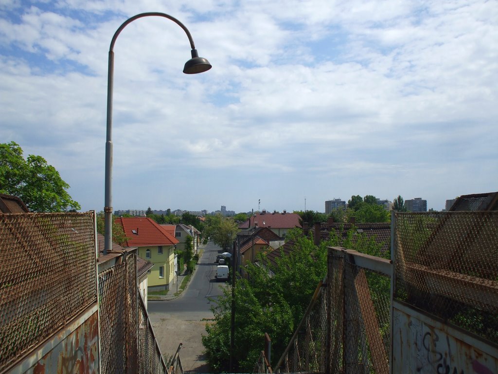 Rákospalota panorámája Istvántelek vasútállomás felüljárójáról,2009 május 9-én by Vastalicska