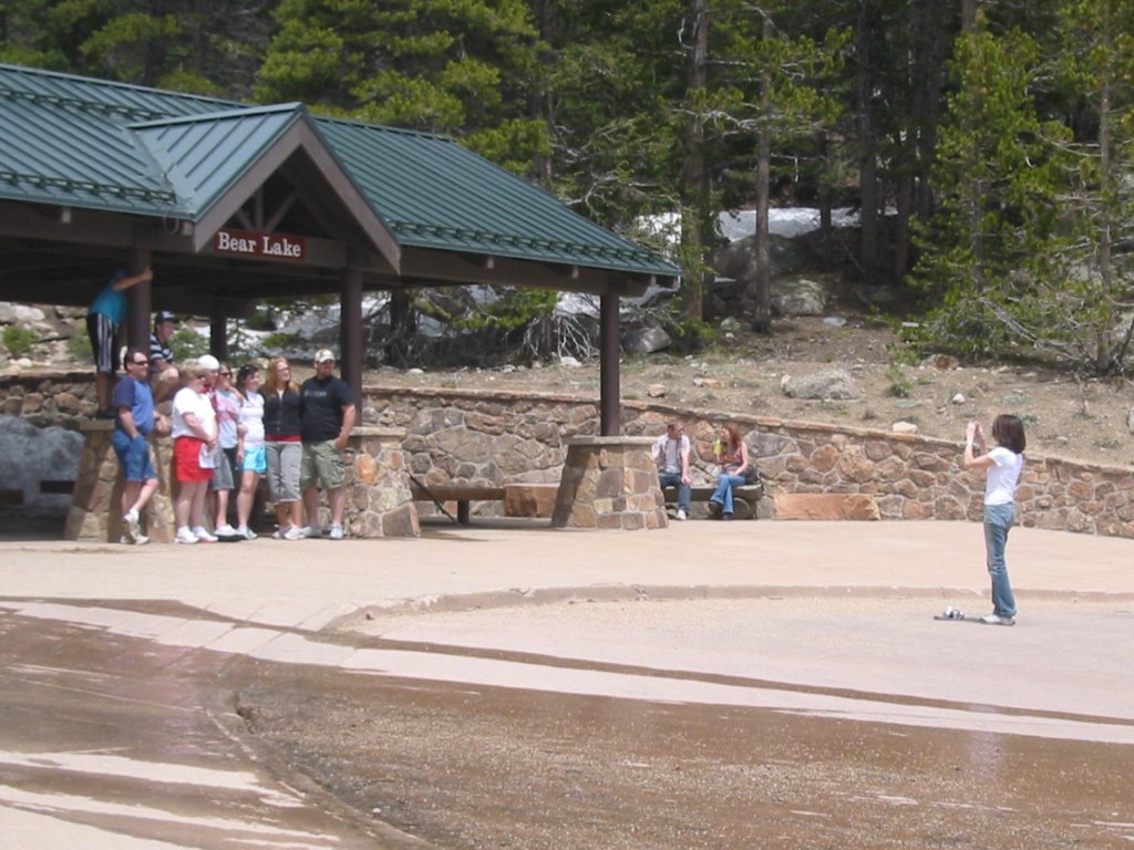 Tourists at Bear Lake Trailhead by Monroe