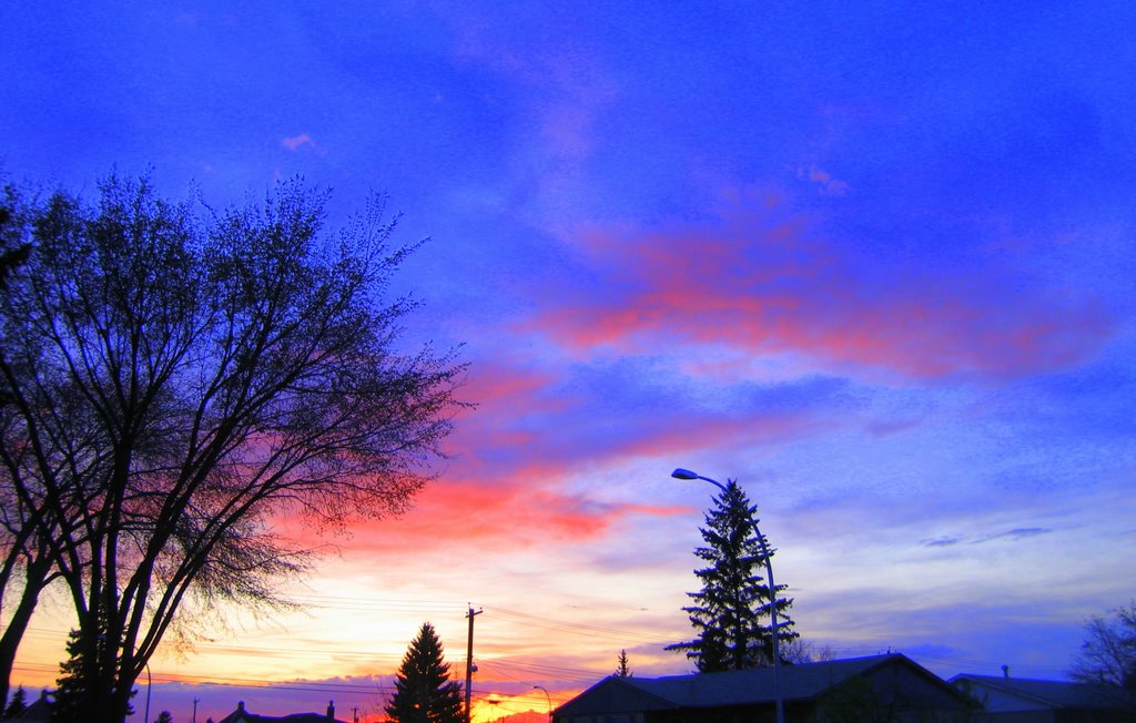 A Marvelous, Paintbrushed Colourful Sunset in West Edmonton, AB by David Cure-Hryciuk