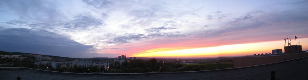 Sunset above Erfurt Panorama by Sancho Pansen