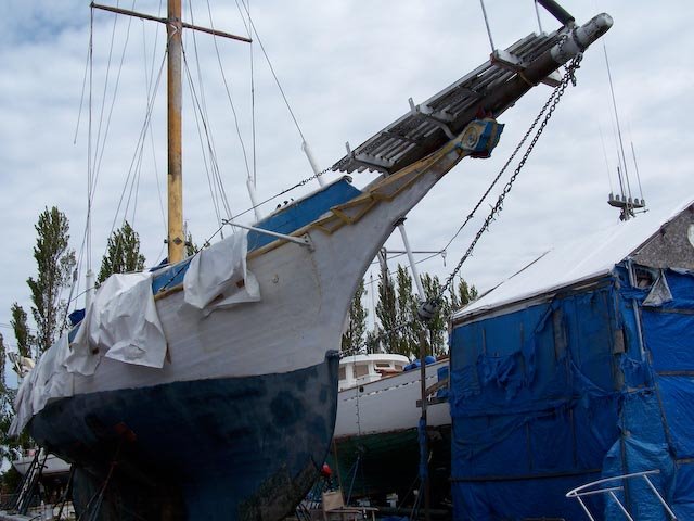 Shipyard, Wooden Schooner by John Oliveira