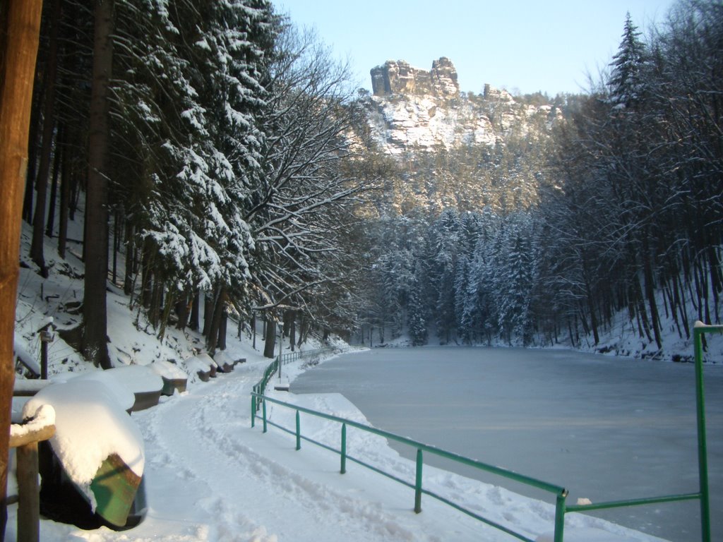 Kurort Rathen Amselsee im Winter by rathen