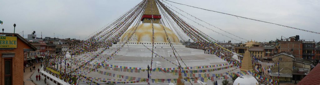 Bodnath Stupa Panorama Nepal 2007 by Klimke