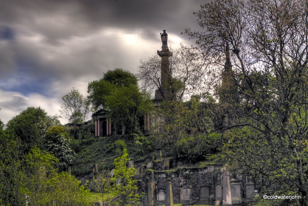 John Knox Memorial and the Glasgow Necropolis by coldwaterjohn