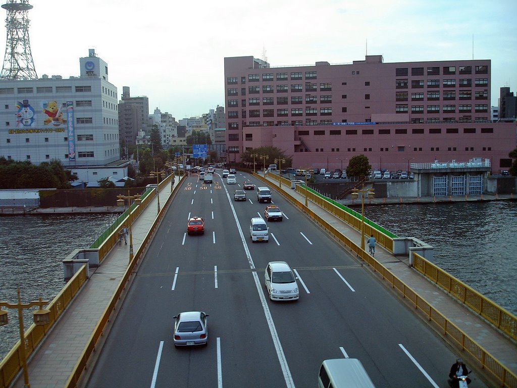 Looking over Kuramae Bashi Bridge by ngvm