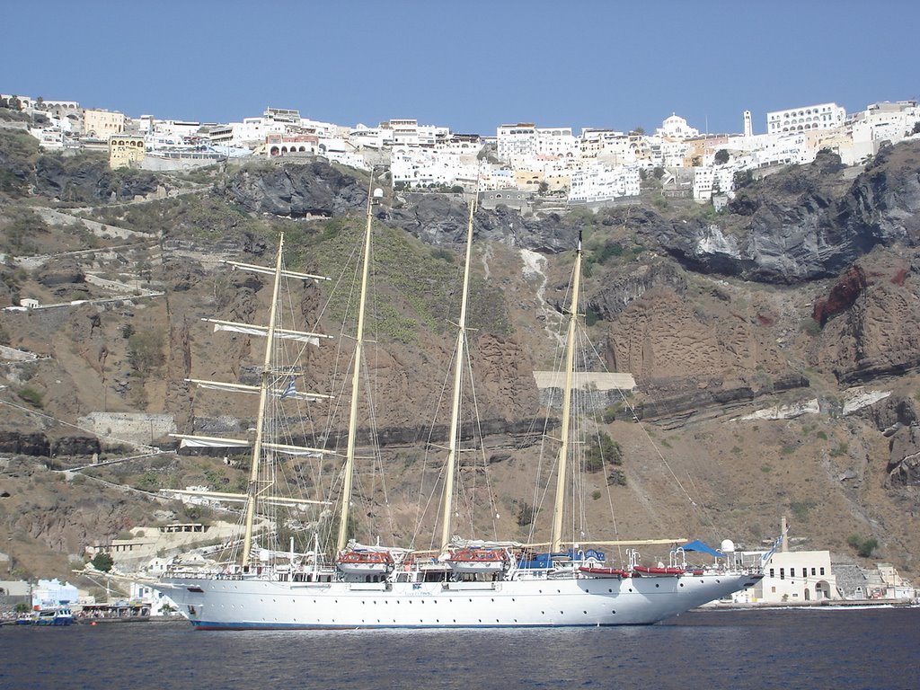 View of Fira from Nea kameni by KiriakosA