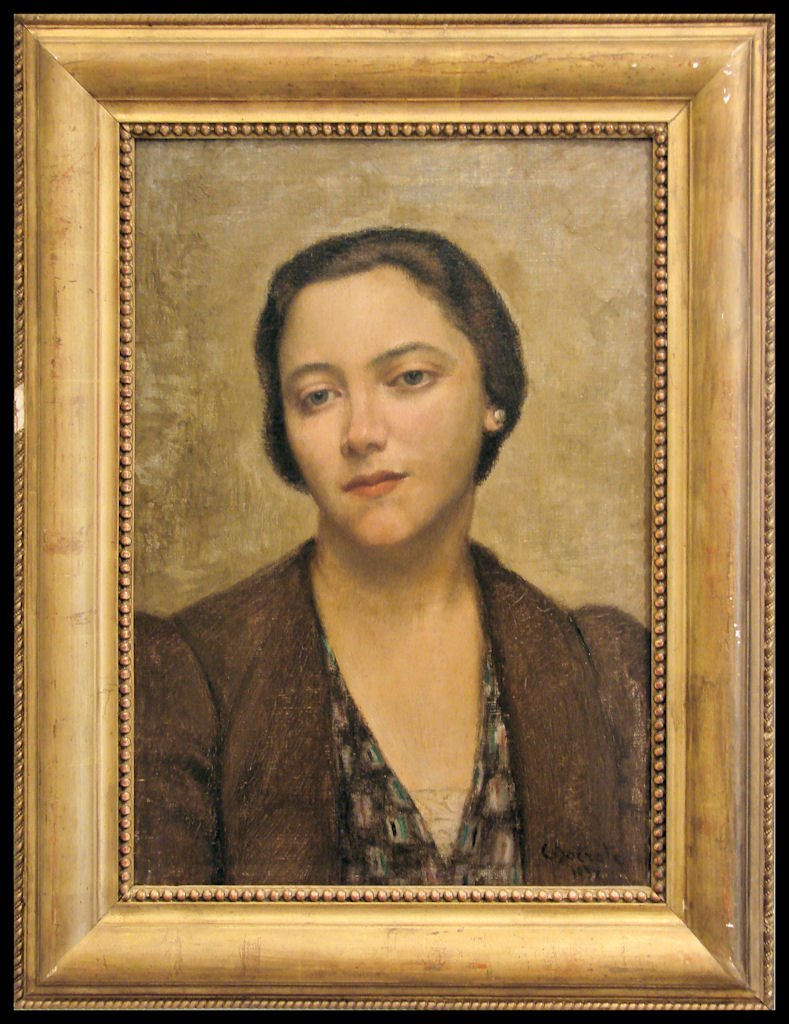 Carlo Socrate - Ritratto femminile 1937, Olio su tela by Le Gallerie-No Views…